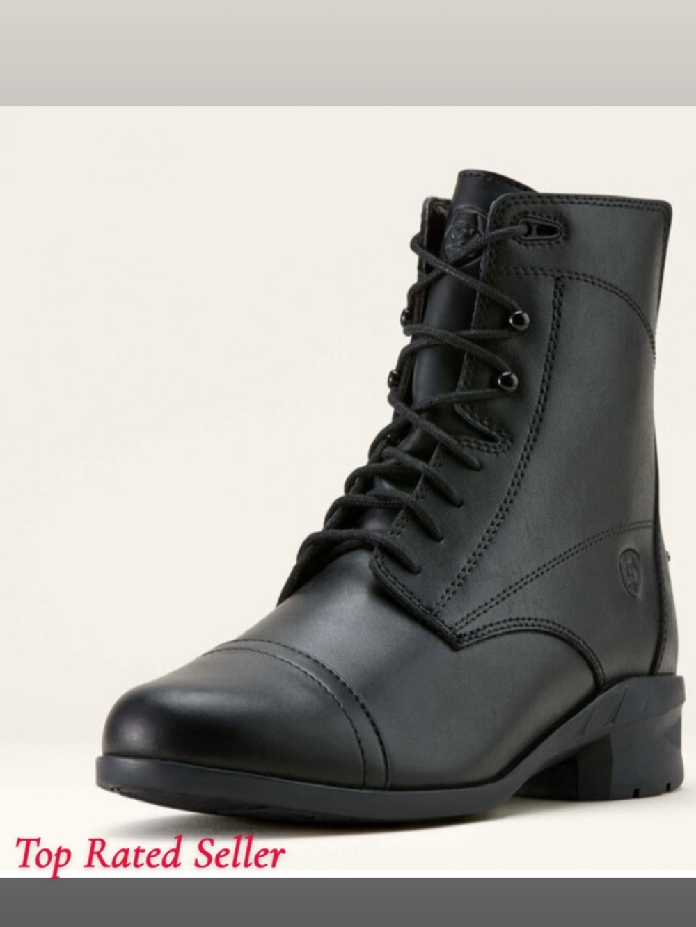 Ariat Black Leather Lace Up Equestrian Paddock Boots Size 6.0B